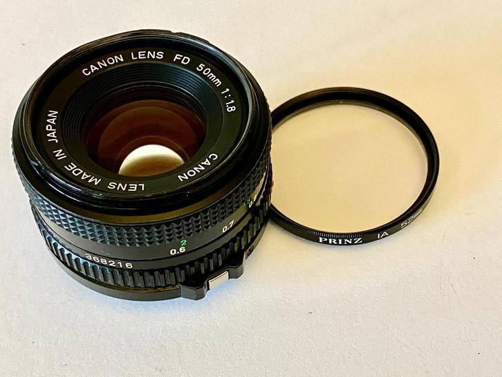 Prime lens Canon FD 50 mm 1.8, Audio, Tv en Foto, Foto | Lenzen en Objectieven, Gebruikt, Standaardlens, Ophalen of Verzenden