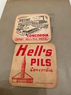Oude viltjes hell’s pils concordia, Verzamelen, Biermerken, Ophalen of Verzenden, Gebruikt, Viltje(s)