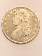 Munt zilver USA half dollar jaartal 1836 zeldzaam, Ophalen of Verzenden, Noord-Amerika, Losse munt, Zilver