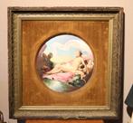 Grote beschilderde porseleinen plaquette, Ophalen of Verzenden