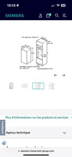 Frigo encastrable Siemens, Elektronische apparatuur, Koelkasten en IJskasten, Ophalen, 150 tot 200 liter, 120 tot 140 cm, Met aparte vriezer