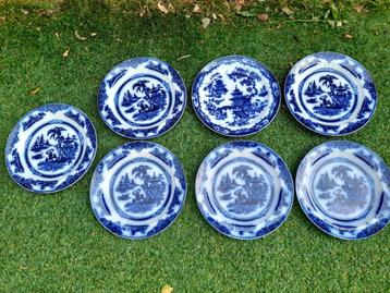 7 antieke wandborden Petrus Regout - Delfts blauw beschikbaar voor biedingen