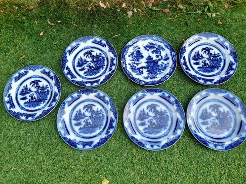 7 antieke wandborden Petrus Regout - Delfts blauw, Antiek en Kunst, Antiek | Wandborden en Tegels, Ophalen