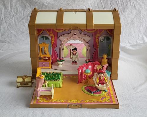 Playmobil prinsessenkasteel in meeneemkoffer + handleiding, Kinderen en Baby's, Speelgoed | Playmobil, Gebruikt, Los Playmobil