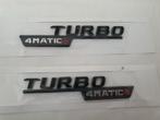 Mercedes Turbo 4matic /Amg zijkant logo's blinkend zwart, Ophalen of Verzenden
