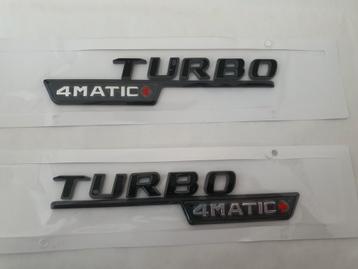 Logos latéraux Mercedes Turbo 4matic /Amg en noir brillant, Enlèvement ou Envoi