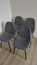 Set stoelen eetkamer - grijze stof, Huis en Inrichting, Ophalen, Gebruikt, Vier, Modern