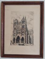 Charles Nollet Gravure  Kathedraal Amiens, Ophalen of Verzenden