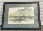 aquarelle paysage signe, Antiek en Kunst, Ophalen of Verzenden