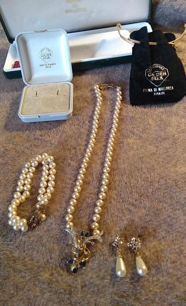 parelketting met oorringen en armband perlas de Mallorca, Bijoux, Sacs & Beauté, Colliers, Enlèvement ou Envoi