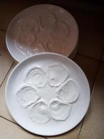 6 assiettes à huîtres comme neuves, Huis en Inrichting, Keuken | Servies, Ophalen, Zo goed als nieuw, Effen, Bord(en)