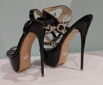 488C* sexy zwarte sandalen zeer hoge hakken 17 cm (39), Kleding | Dames, Verzenden, Zwart, Nieuw, Schoenen met hoge hakken