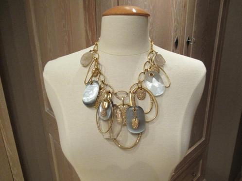 Prachtig Dyrberg/Kern halscollier met minerale stenen, Handtassen en Accessoires, Kettingen, Nieuw, Goud, Met kristal, Verstelbaar