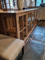 Eiken dressoir/buffet, Ophalen of Verzenden, Zo goed als nieuw, Glas