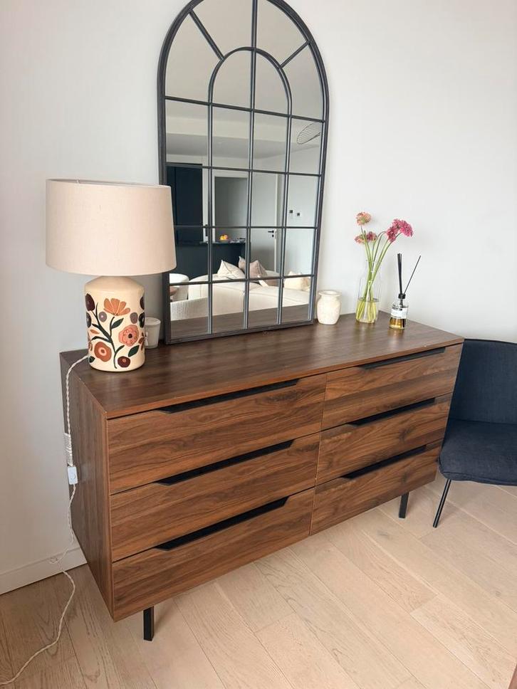 elegant houten dressoir met 6 laden, Huis en Inrichting, Kasten | Ladekasten, Gebruikt, Minder dan 100 cm, 100 tot 150 cm, 25 tot 50 cm