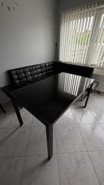 Coin repas noir – table + banquette d’angle, Maison & Meubles, Enlèvement, Utilisé