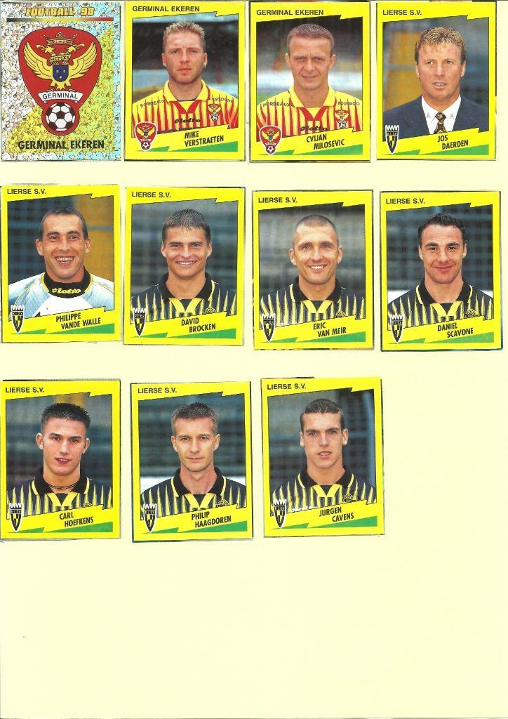 Panini Football 98 - Germinal Ekeren - Lierse SV - recup, Hobby & Loisirs créatifs, Autocollants & Images, Utilisé, Plusieurs autocollants