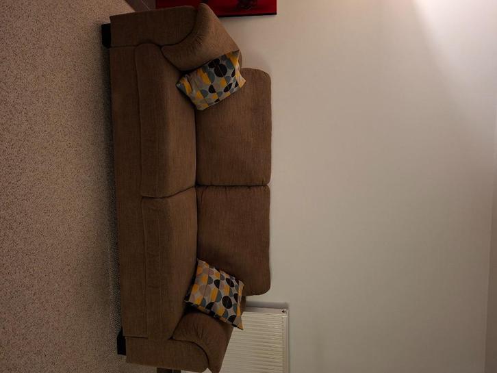 sofa (tweezits), Huis en Inrichting, Zetels | Zetels, Gebruikt, Rechte bank, Tweepersoons, 200 tot 250 cm, 75 tot 100 cm, Stof