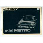 Austin Metro Instructieboekje 1981 #2 Nederlands, Autos : Divers, Modes d'emploi & Notices d'utilisation, Enlèvement ou Envoi