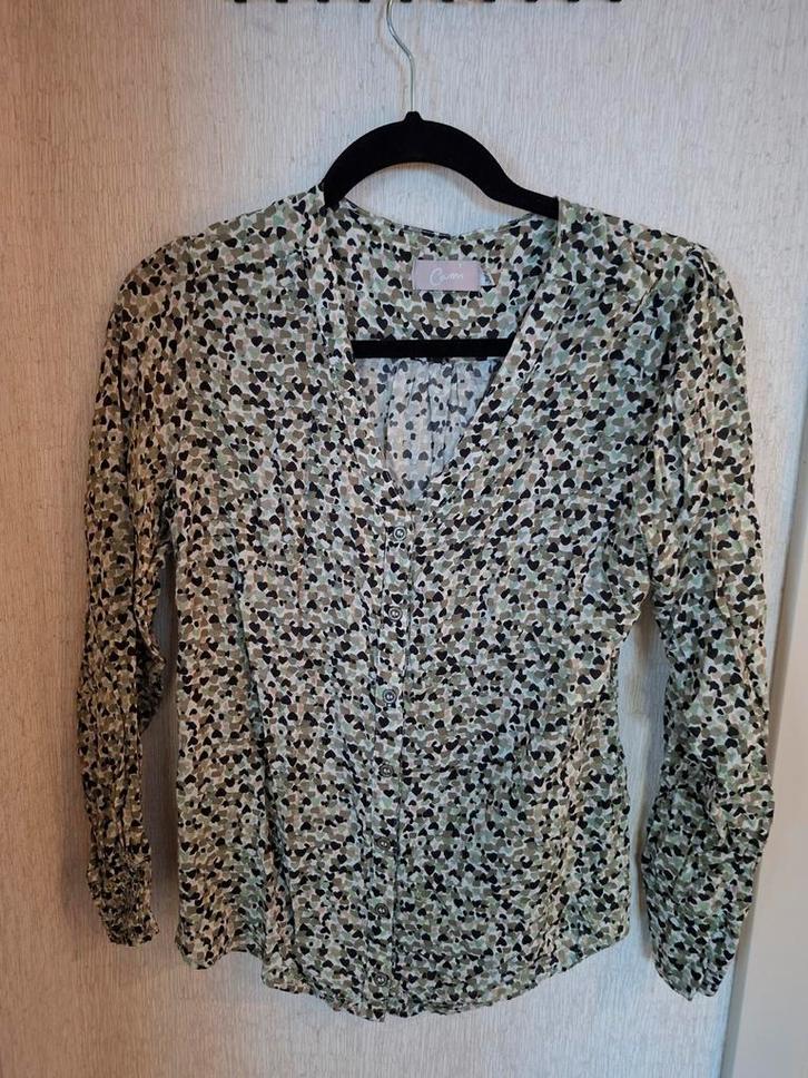 Blouse Cassis à imprimé cœur - 100 % viscose - Taille 38, Vêtements | Femmes, Blouses & Tuniques, Comme neuf, Taille 38/40 (M)