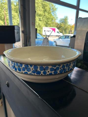 Decoratieve Schaal met Blauwe Bloemen – Ø38 cm, Ophalen, Gebruikt, Rond, Schaal