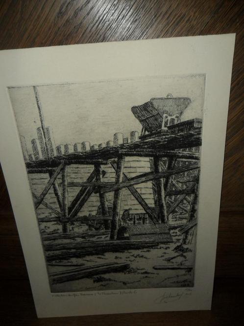 Ets door Joseph Courtoy (Luik 1895, Antiek en Kunst, Kunst | Etsen en Gravures, Ophalen of Verzenden
