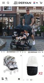 SET NIEUW (duobuggy,voetenzakken, regenhoes) €395 betaald, Kinderen en Baby's, Buggy's, Ophalen, Nieuw, Overige merken, Zonnekap