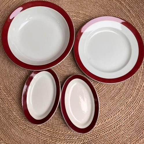 4 Vintage schotels Sarreguemines Ile de France, Antiek en Kunst, Antiek | Servies los, Ophalen of Verzenden
