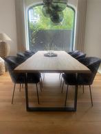 Houte tafel met metalen poot, Huis en Inrichting, Tafels | Eettafels, Ophalen, 100 tot 150 cm, 200 cm of meer, Zo goed als nieuw