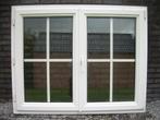 2 witte pvc ramen, Kunststof, Raamkozijn, Zo goed als nieuw, Inclusief glas
