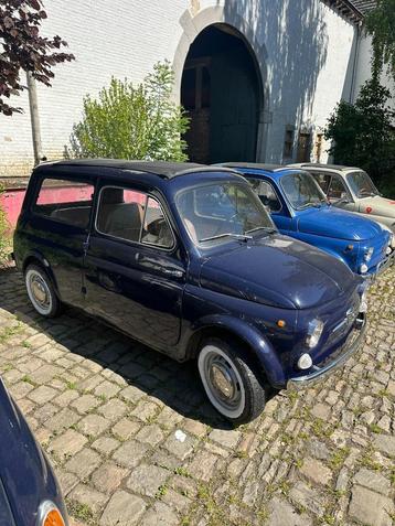 Fiat 500 Giardiniera, Auto's, Voorwielaandrijving, Beige, Blauw, Leder