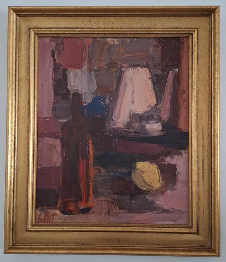 Schilderij, aan tafel., Antiek en Kunst, Kunst | Schilderijen | Klassiek, Ophalen