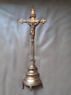 Mooi oud koperen kruisbeeld, Antiek en Kunst, Ophalen of Verzenden