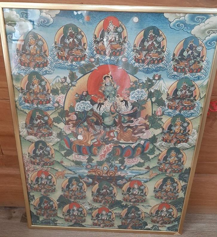 21 tara's Tangka ( print ? ), Antiek en Kunst, Kunst | Niet-Westerse kunst, Ophalen