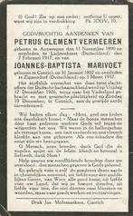 Oorlogsslachtoffer 1914-18 Petrus Clemens Vermeeren/Joannes, Ophalen of Verzenden