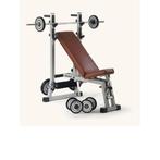 Technogym Pratica Halterbank set, Sport en Fitness, Ophalen, Zo goed als nieuw