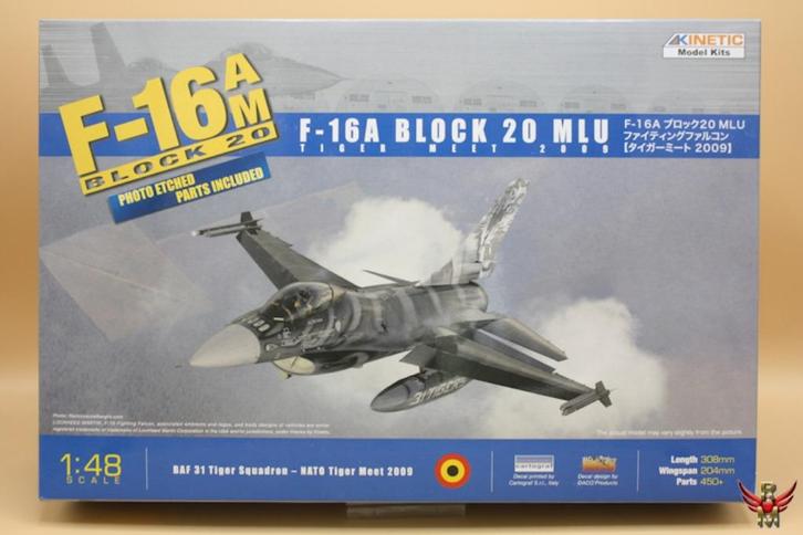 ROWASP | Kinetic 1/48 F-16A Block 20 MLU Tiger Meet 2009, Hobby en Vrije tijd, Modelbouw | Vliegtuigen en Helikopters, Nieuw, Vliegtuig