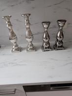 4 zilveren kaarshouders, Antiek en Kunst, Antiek | Kandelaars, Ophalen of Verzenden, Zilver
