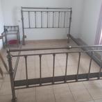 METALEN 2 PERSOONSBED + 2 LATTENBODEMS, Huis en Inrichting, Slaapkamer | Bedden, Ophalen, Gebruikt, Zwart, Tweepersoons