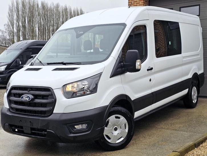 Ford Transit L3H2 - DubCab 6Zits 165PK NIEUW MODEL 2025 0KM, Auto's, Bestelwagens en Lichte vracht, Bedrijf, Te koop, ABS, Achteruitrijcamera