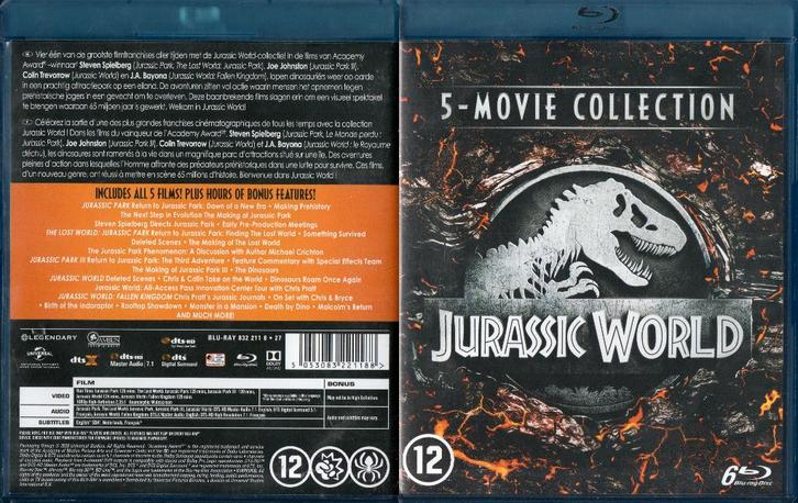pentalogie jurassic park & world (6 blu-ray) neuf, CD & DVD, Blu-ray, Comme neuf, Aventure, Enlèvement ou Envoi