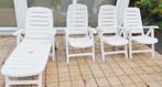 Witte tuinstoelen, Tuin en Terras, Ophalen, Gebruikt, Plastic, Inklapbaar