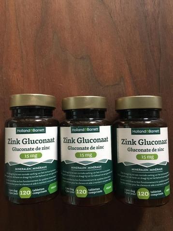 Zink Gluconaat 15mg Holland & Barrett - 120 tabletten beschikbaar voor biedingen