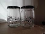 2 glazen potjes van 500 ml. (Heilige Willy), Huis en Inrichting, Verzenden, Kom(men), Overige stijlen, Glas