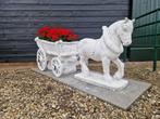 Boeren paard met wagen, Ophalen, Gebruikt, Beton, Dierenbeeld