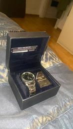 Horloge, Handtassen en Accessoires, Horloges | Heren, Staal, Polshorloge, Zo goed als nieuw, Zilver