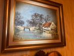 Schilderij rivier Westhoek brugge damme nieuwpoort, Antiek en Kunst, Ophalen of Verzenden