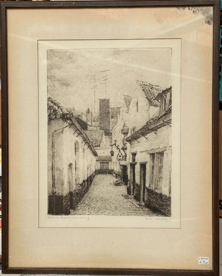 Ets Romain Malfliet, Antiek en Kunst, Kunst | Etsen en Gravures, Ophalen