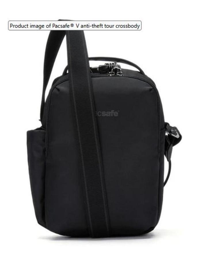 Pacsafe V anti-theft tour crossbody, Bijoux, Sacs & Beauté, Sacs | Sacs Femme, Comme neuf, Sac à bandoulière, Noir, Enlèvement