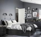 Ikea MALM Bed 140cm breed  Tweepersoons/Twijfelaar, Huis en Inrichting, Slaapkamer | Bedden, Ophalen, Zwart, Tweepersoons, 140 cm